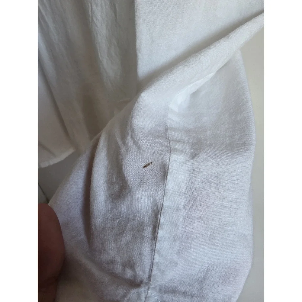 Banana Republic Men XL White Cotton Short Sleeve Collared Shirt Button-Up